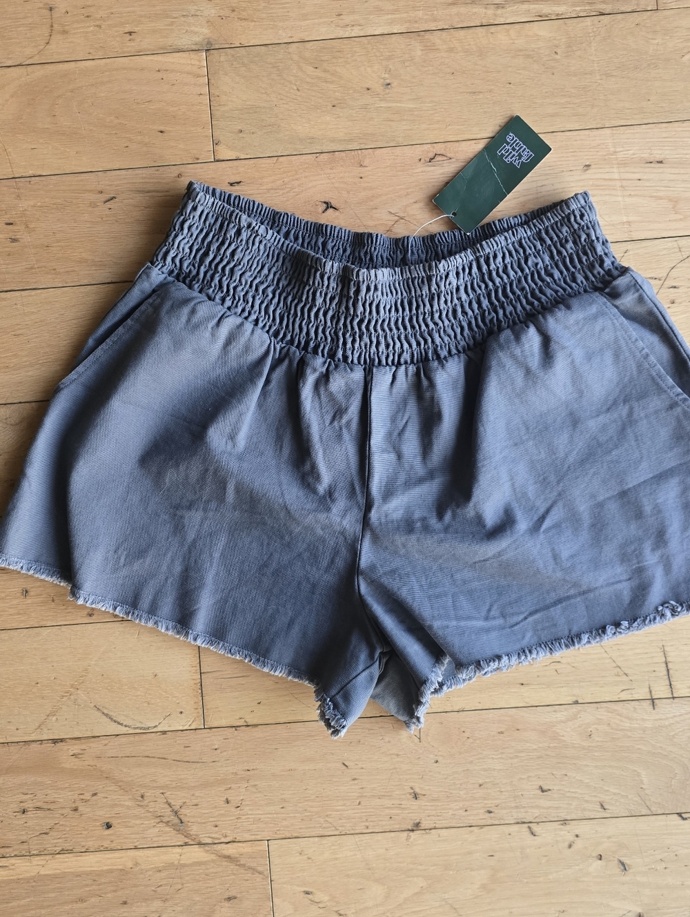 Wild Fable Smocked Waist High-Rise Shorts - Slate Gray